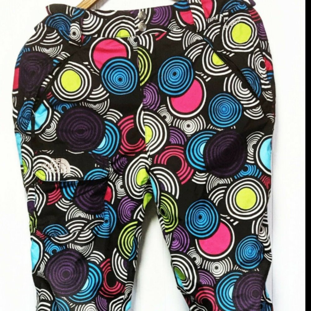North Face Ski Snow Pants Large 14 16 Black Pink